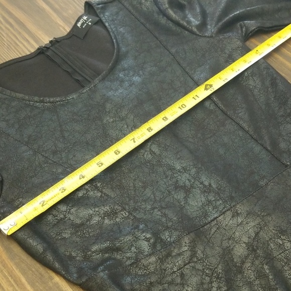 Nasty Gal Faux Leather Long Sleeve Skater Dress Medium - Picture 5 of 8